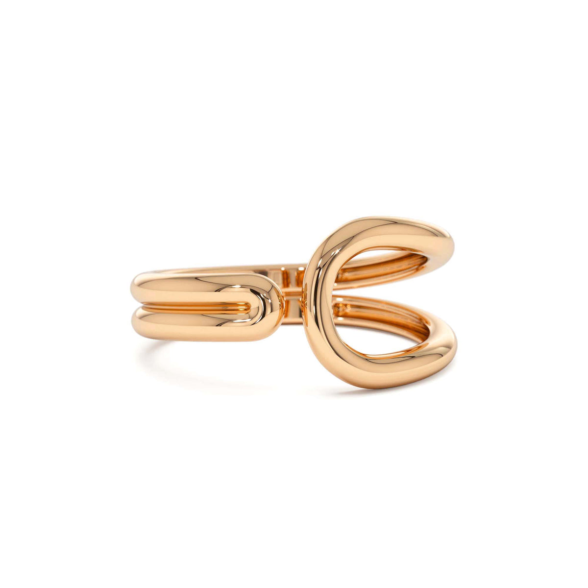 Modern Minimalist Statement Ring in 14K Gold — view 5