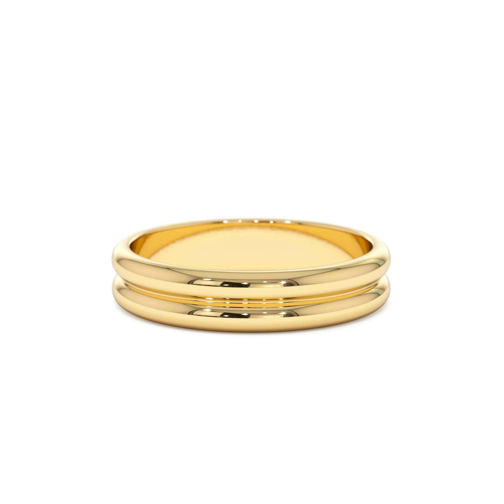 Double Dome Band Wedding Ring in 14K Gold — view 1