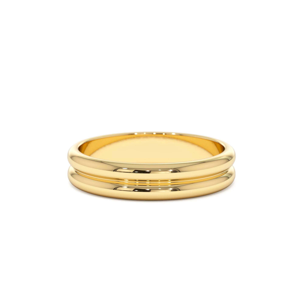 Double Dome Band Wedding Ring in 14K Gold — view 1