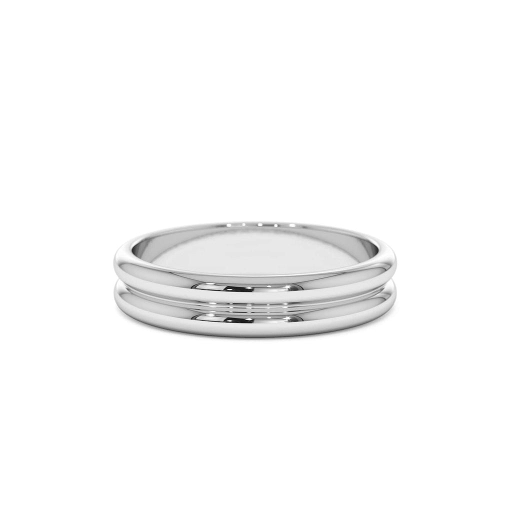 Double Dome Band Wedding Ring in 14K Gold — view 4