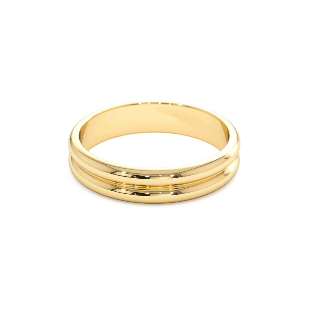 Double Dome Band Wedding Ring in 14K Gold — view 2