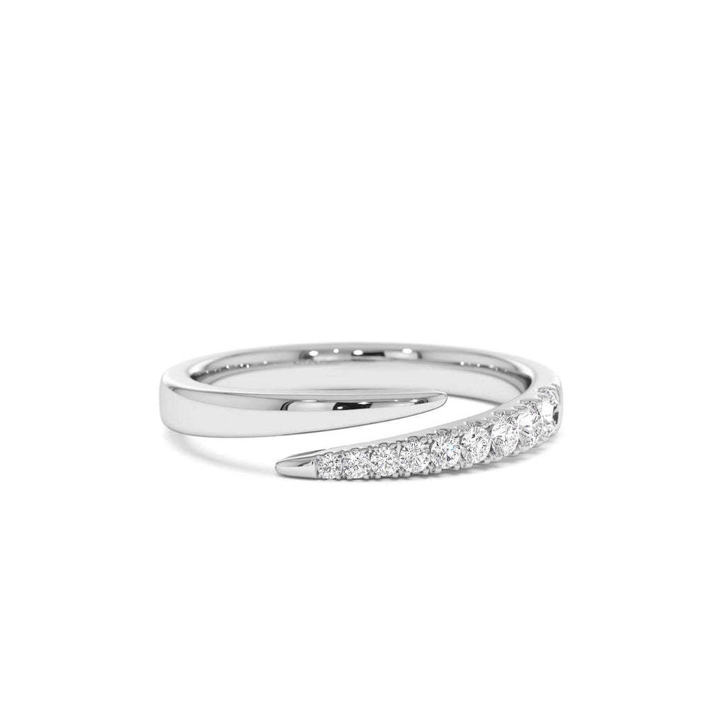 Diamond Wrap Crossover Ring in 14K Gold — view 4