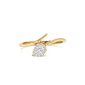 Pear-Shaped Diamond Wrap Ring in 14K Gold — view 1