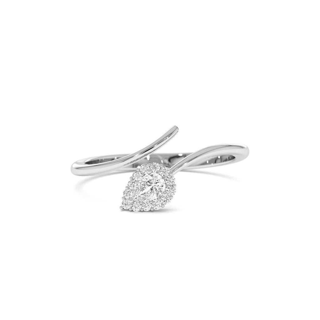Pear-Shaped Diamond Wrap Ring in 14K Gold — view 4