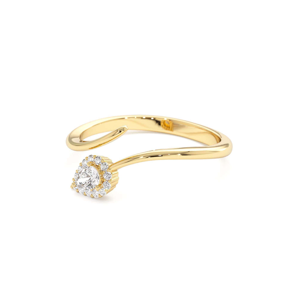 Pear-Shaped Diamond Wrap Ring in 14K Gold — view 2