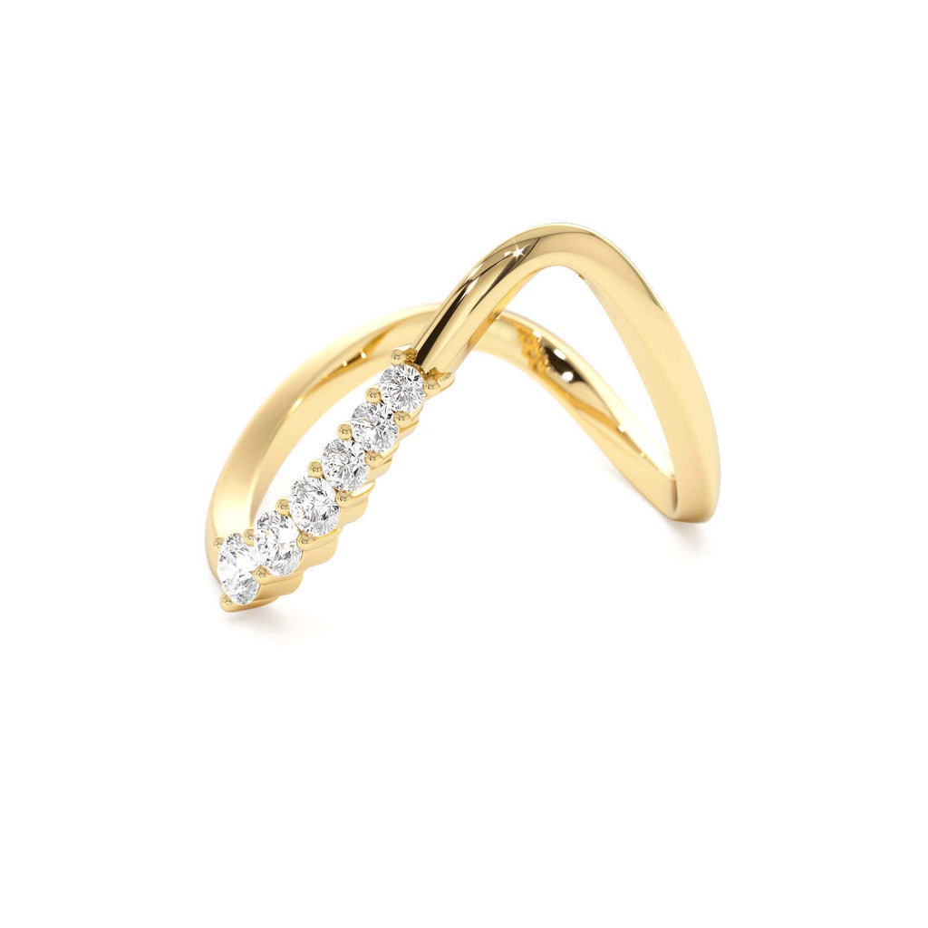 Open Twist Unique Diamond Ring in 14K Gold — view 2