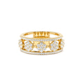 Circle Cluster Diamond Band Ring in 14K Gold — view 1