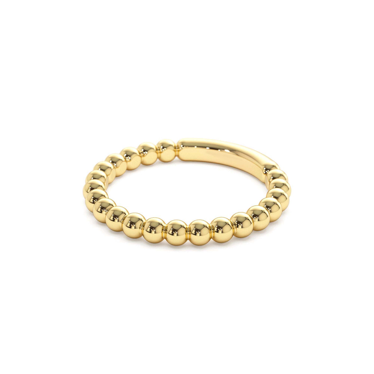 2.5MM Bead Ring in 14K Gold — view 2