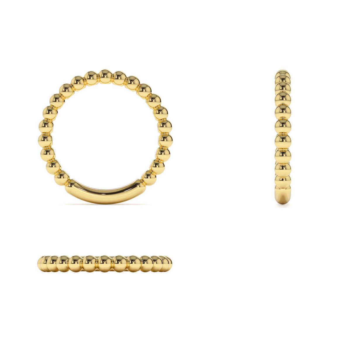 2.5MM Bead Ring in 14K Gold — view 3