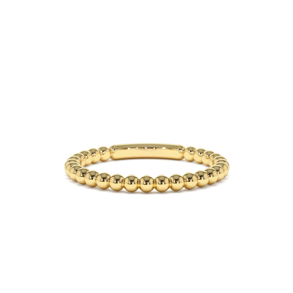 2MM Bead Ring in 14K Gold — view 1
