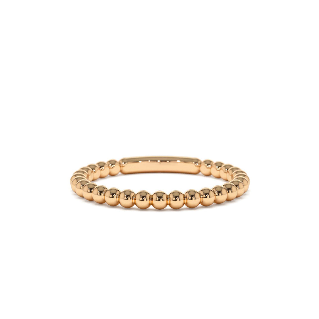 2MM Bead Ring in 14K Gold — view 5