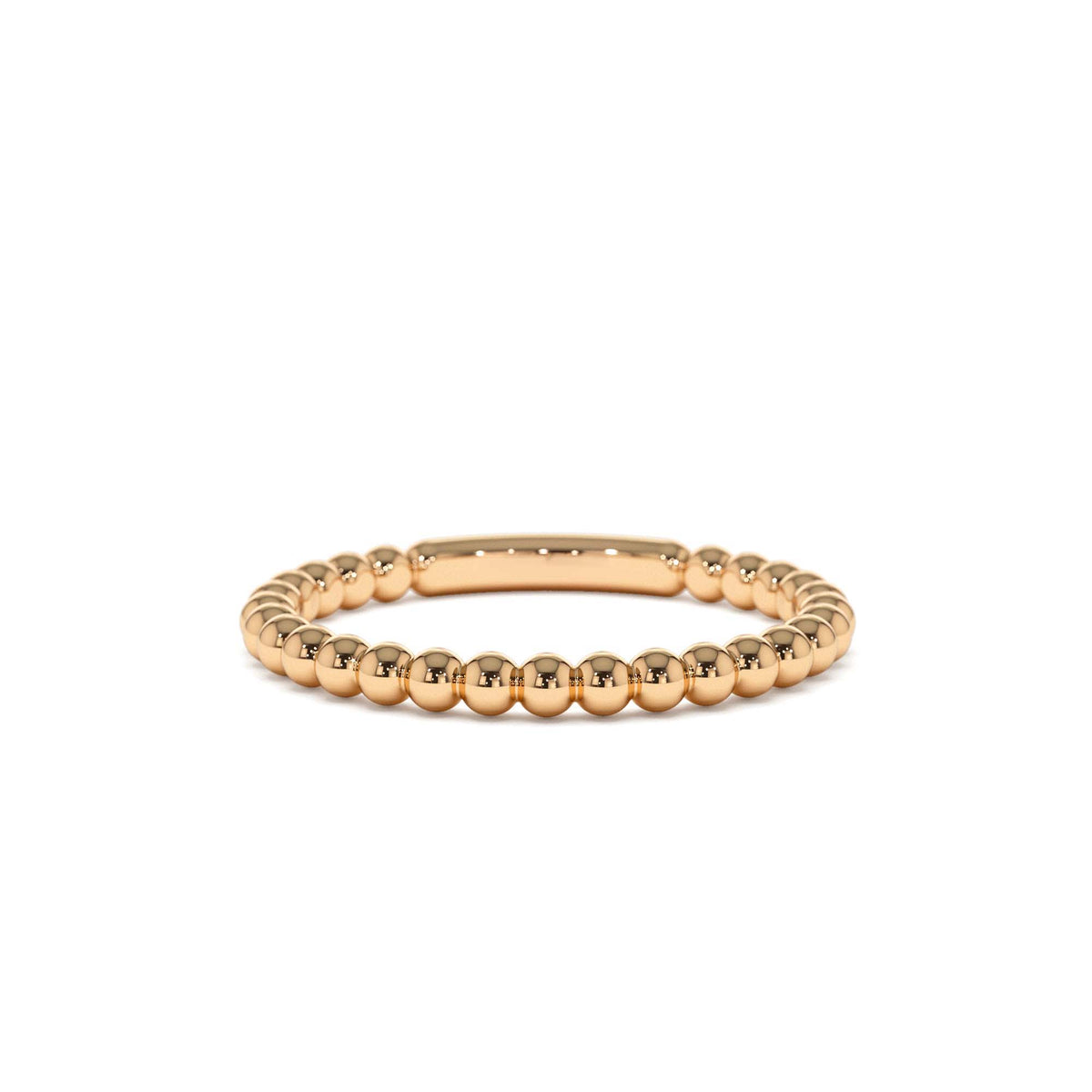 2MM Bead Ring in 14K Gold — view 5