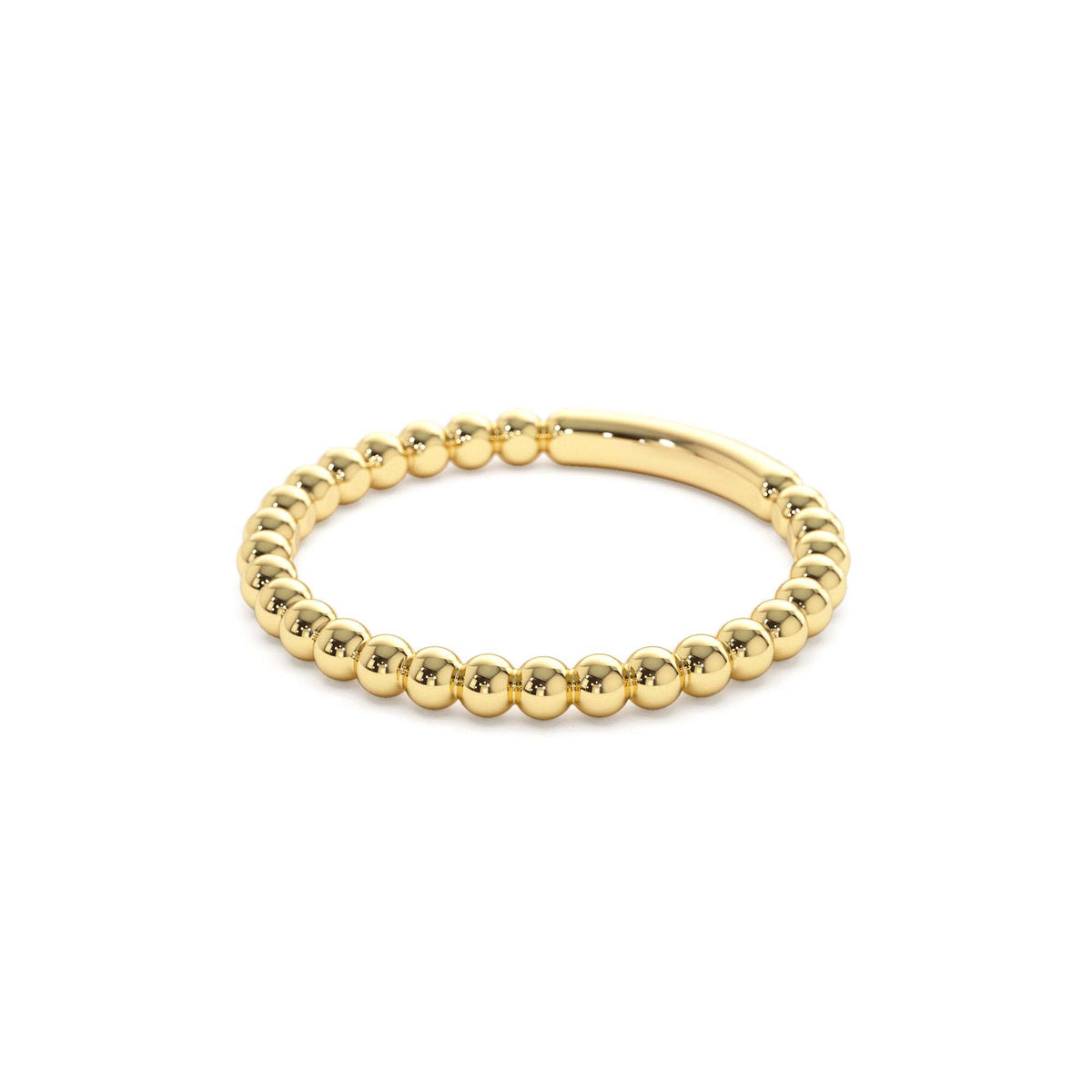 2MM Bead Ring in 14K Gold — view 2