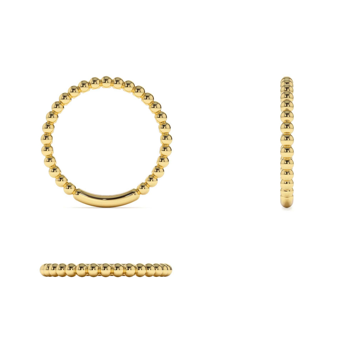 2MM Bead Ring in 14K Gold — view 3