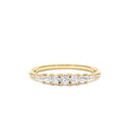 Round & Baguette Diamond Accent Ring in 14K Gold — view 1
