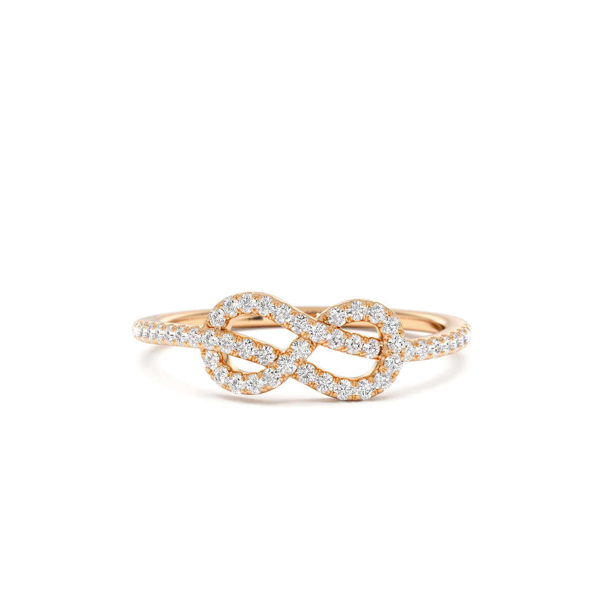 Infinity Knot Diamond Ring in 14K Gold — view 5