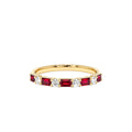 Ruby and Diamond Prong Setting Ring in 14K Gold — view 1