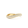Three Row Diamond Pave Wave Ring in 14K Gold — view 1