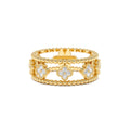 Double Band Diamond Clover Ring in 14K Gold — view 1