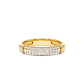 Three Row Diamond Pave Band in 14K Gold — view 1