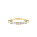 Alternating Emerald Cut and Round Diamond Ring in 14K Gold — view 1