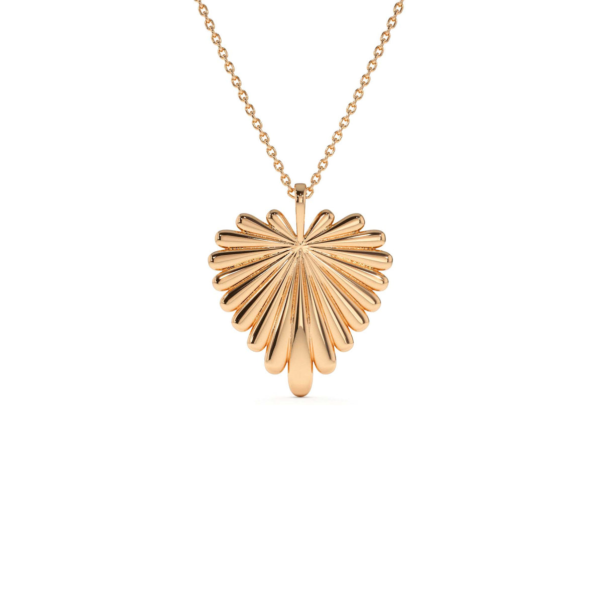 Sunburst Heart Necklace in 14K Gold — view 4