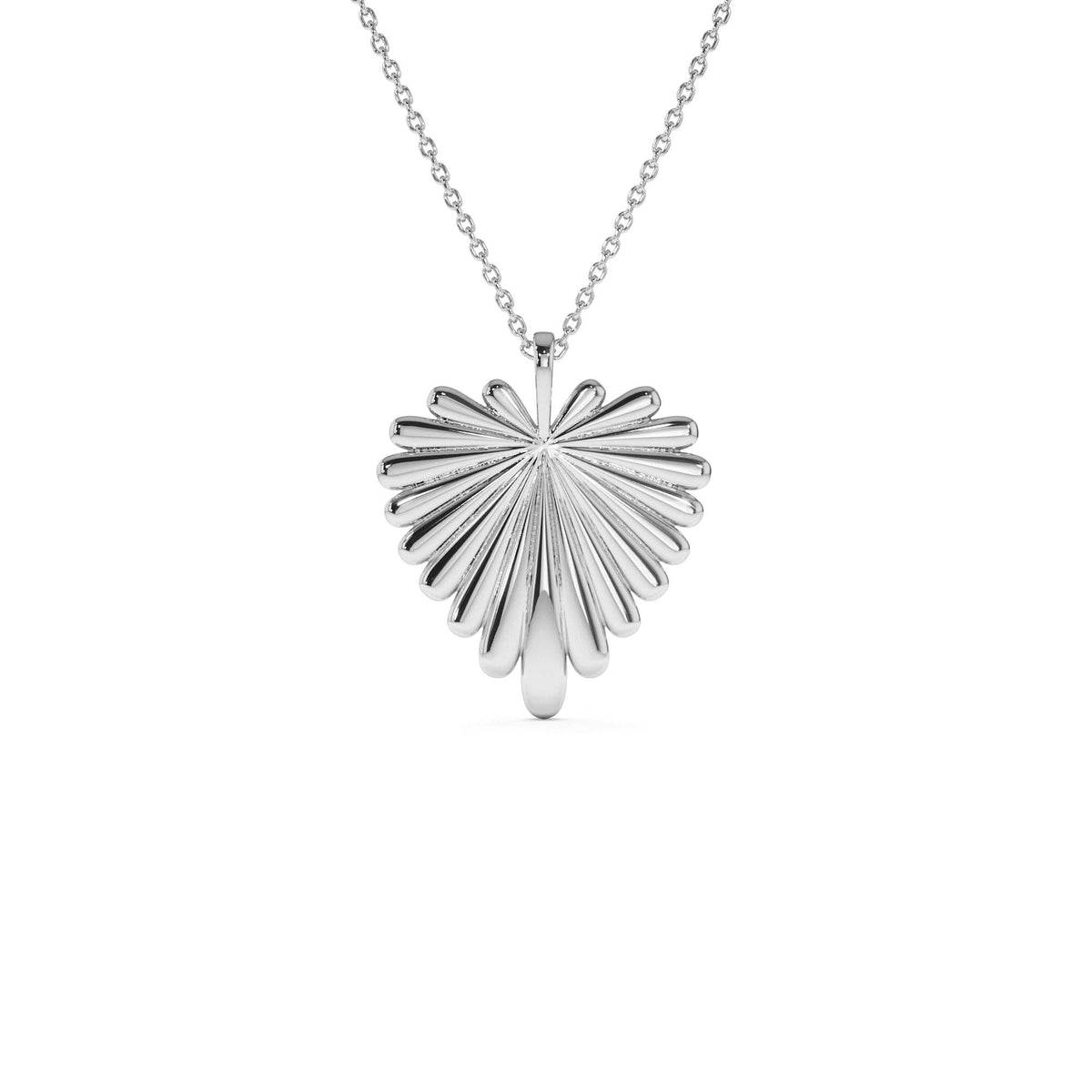 Sunburst Heart Necklace in 14K Gold — view 3