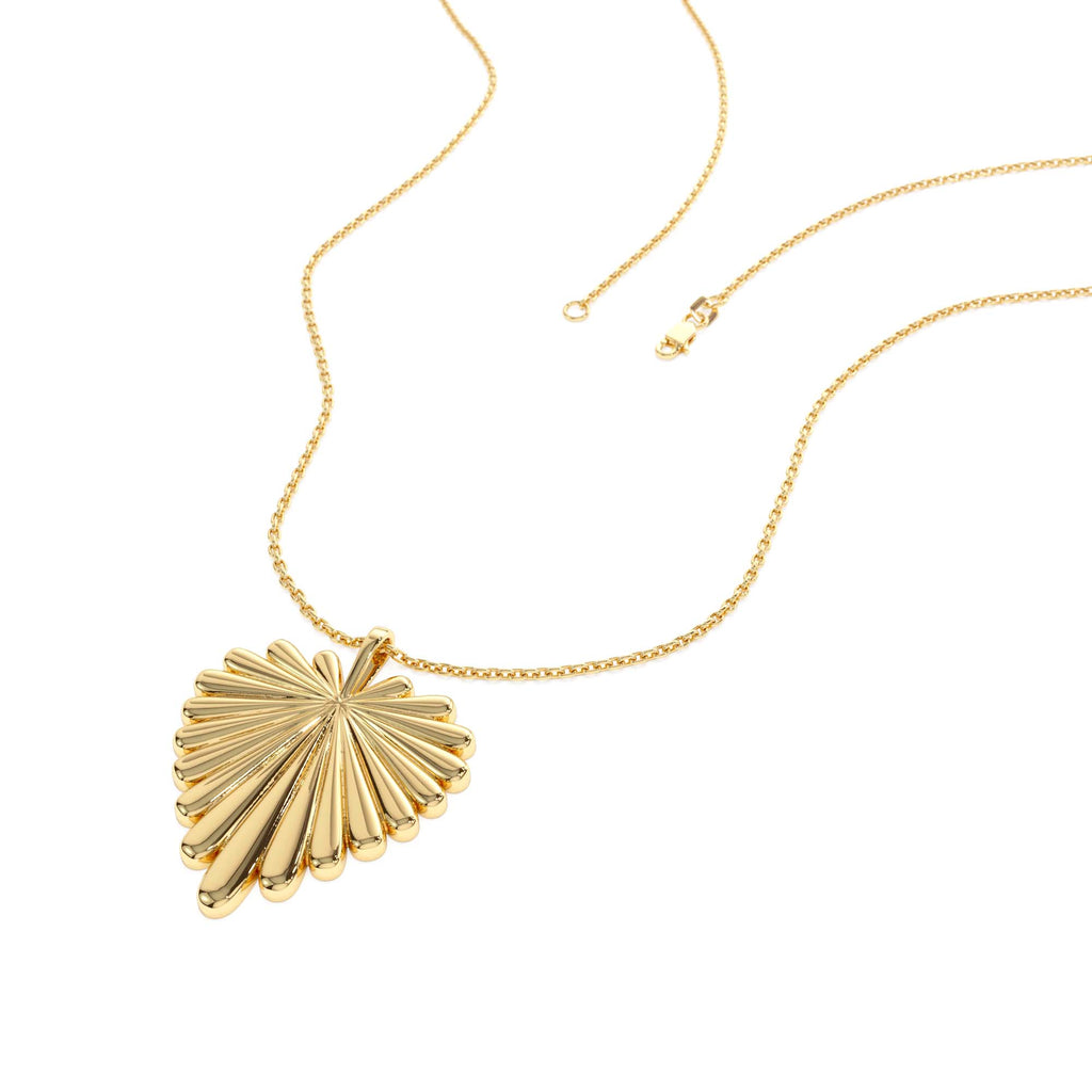 Sunburst Heart Necklace in 14K Gold — view 2