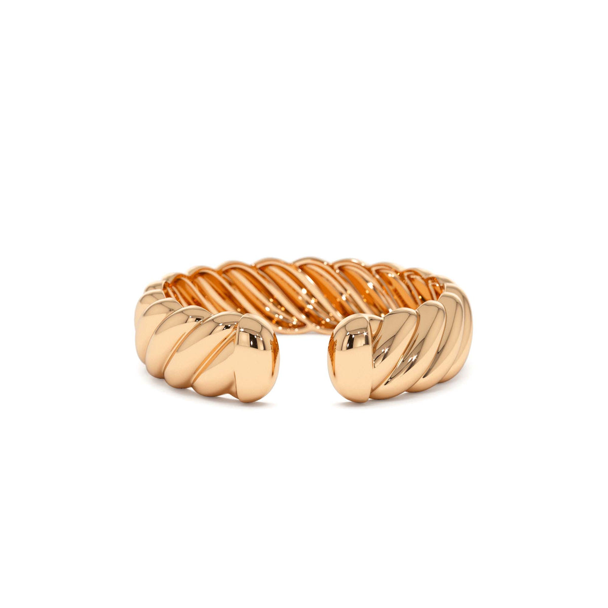 5MM Rope Cuff Ring in 14K Gold — view 5