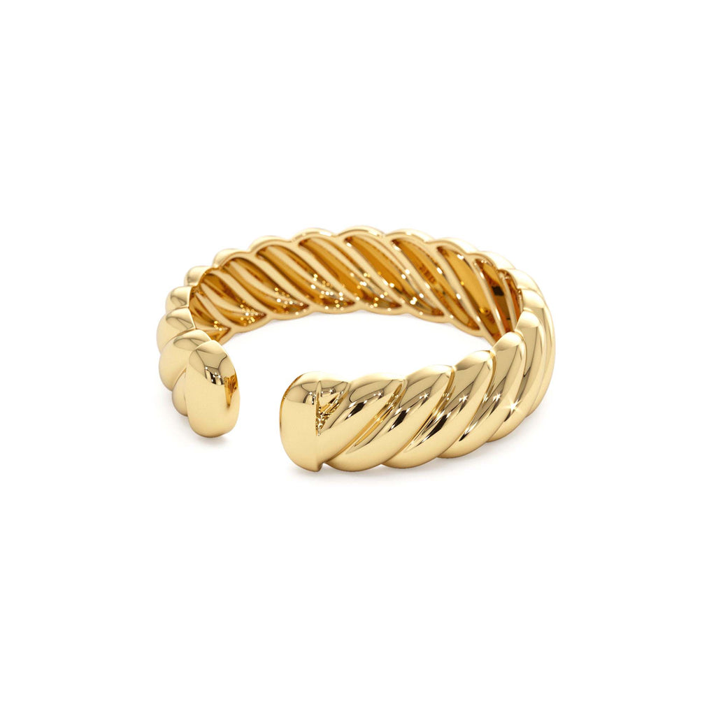 5MM Rope Cuff Ring in 14K Gold — view 2