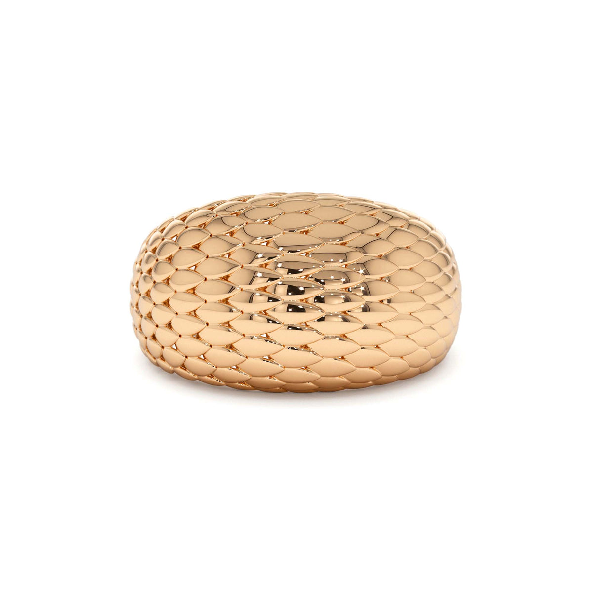 Chunky Snake Skin Texture Ring in 14K Gold — view 5