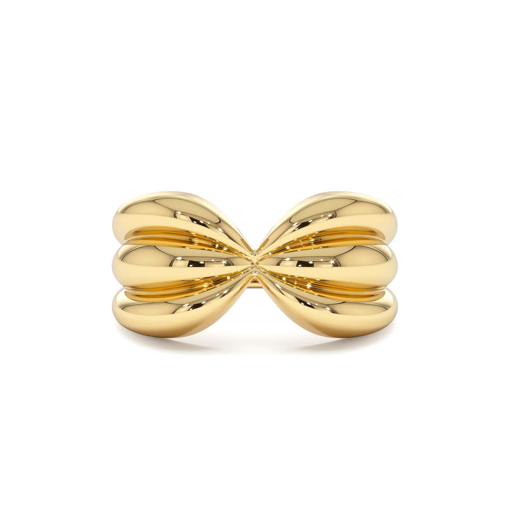 Bold 10mm Sculpted Dome Ring in 14K Gold — view 1