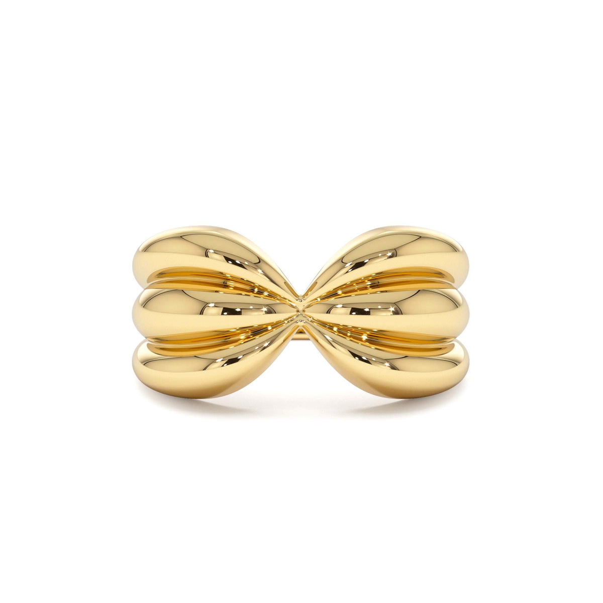 Bold 10mm Sculpted Dome Ring in 14K Gold — view 1