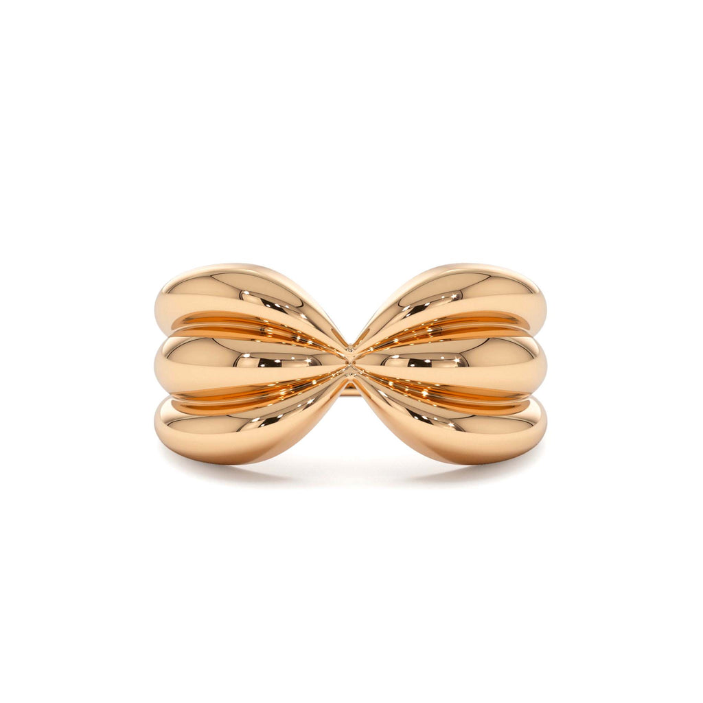 Bold 10mm Sculpted Dome Ring in 14K Gold — view 5