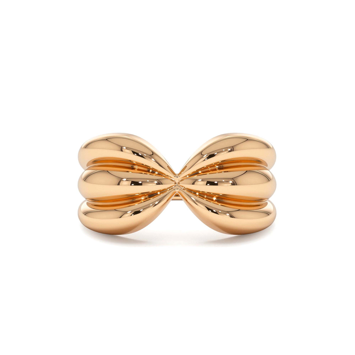 Bold 10mm Sculpted Dome Ring in 14K Gold — view 5