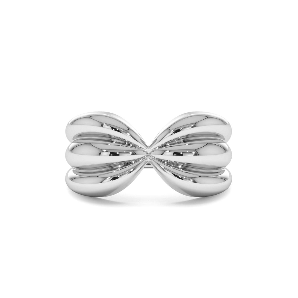 Bold 10mm Sculpted Dome Ring in 14K Gold — view 4