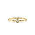 Diamond Bezel Twisted Engagement Ring in 14K Gold — view 1