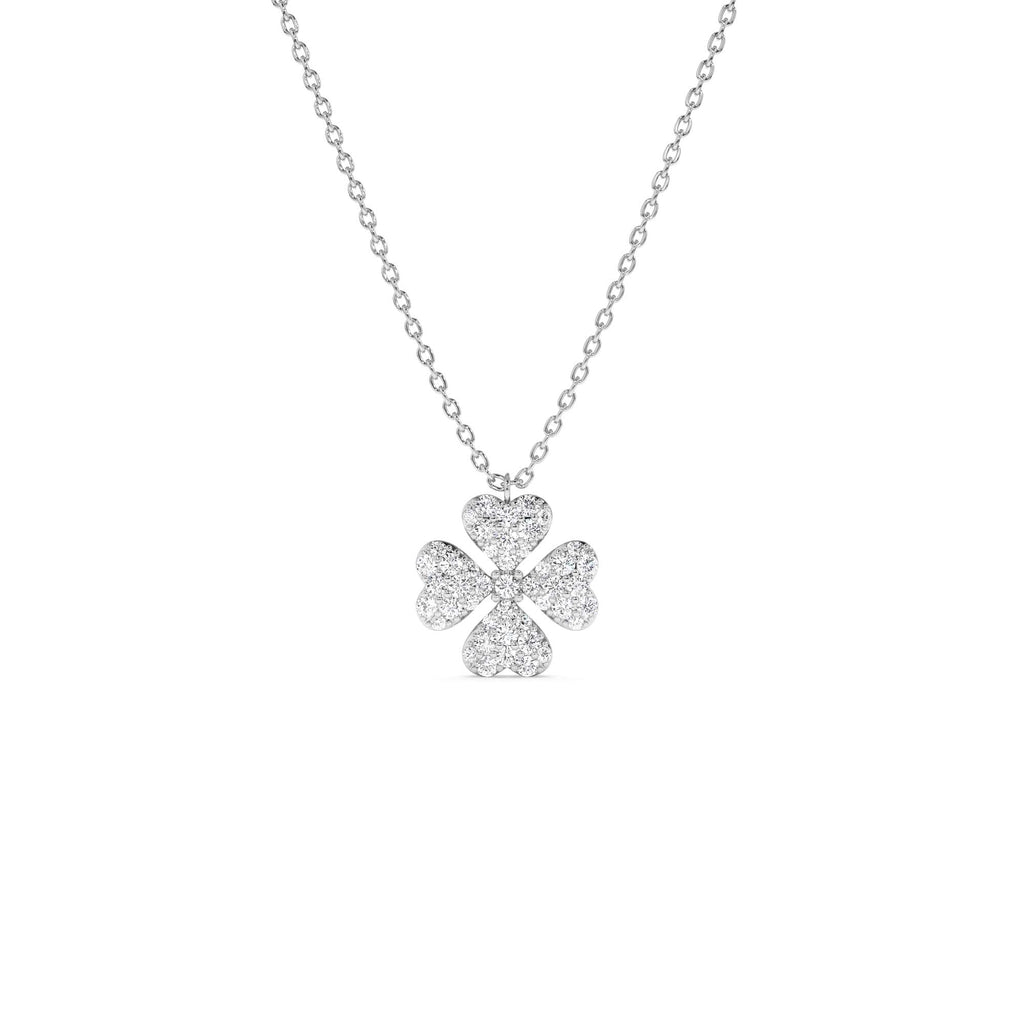 Diamond Clover Necklace in 14K Gold — view 2