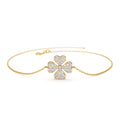 Diamond Clover Charm Bracelet in 14K Gold — view 1