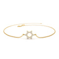 Star of David Diamond Bracelet in 14K Gold — view 1