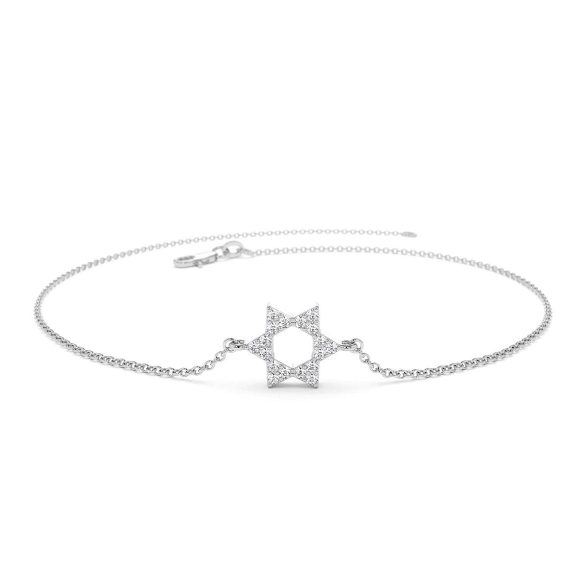 Star of David Diamond Bracelet in 14K Gold — view 4