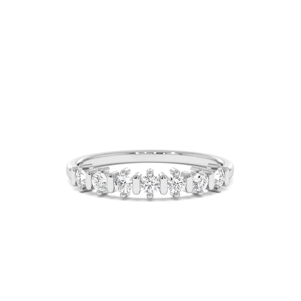 Round Cut 0.20 CTW Seven Stone Wedding Ring in 14K Gold — view 4