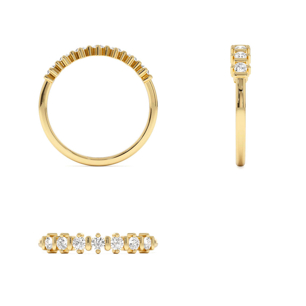 Round Cut 0.20 CTW Seven Stone Wedding Ring in 14K Gold — view 3