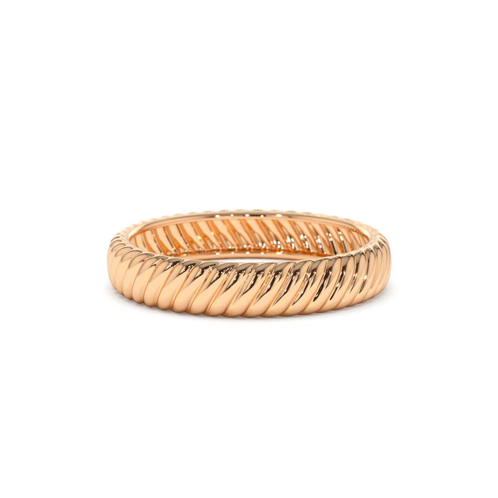 Solid Dome Croissant Ring in 14K Gold — view 5