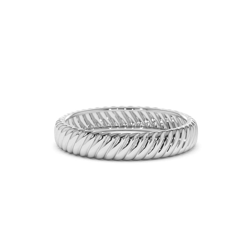 Solid Dome Croissant Ring in 14K Gold — view 4