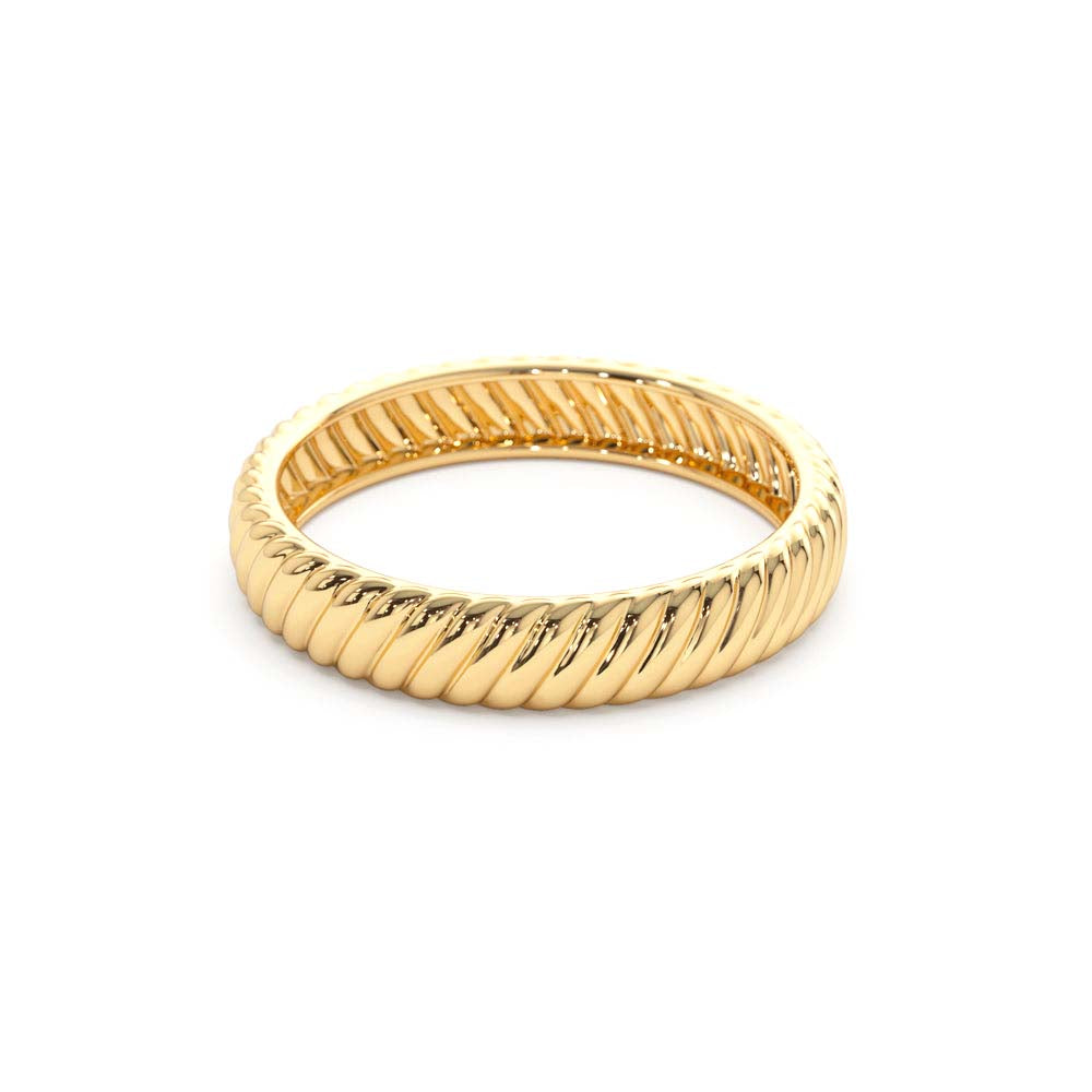 Solid Dome Croissant Ring in 14K Gold — view 2
