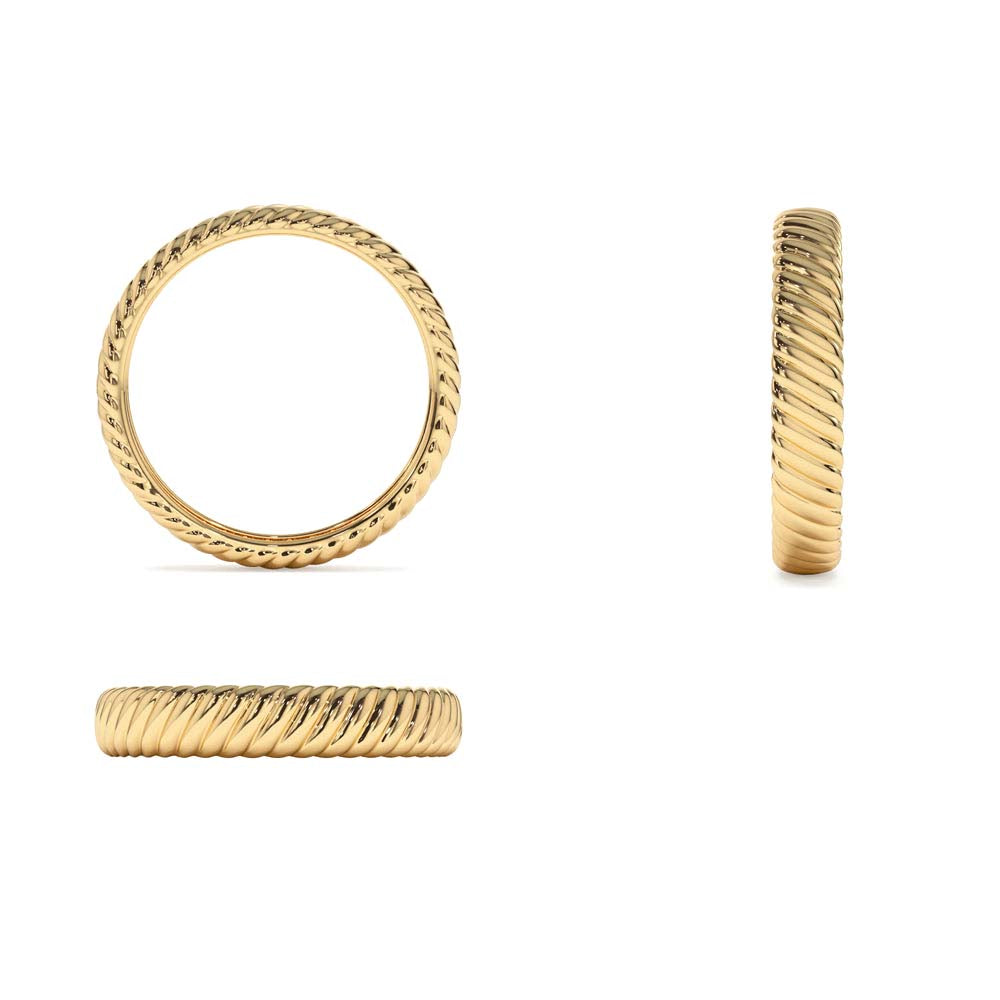 Solid Dome Croissant Ring in 14K Gold — view 3
