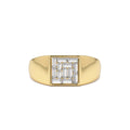 Square Illusion Setting Baguette Pinky Ring in 14K Gold — view 1