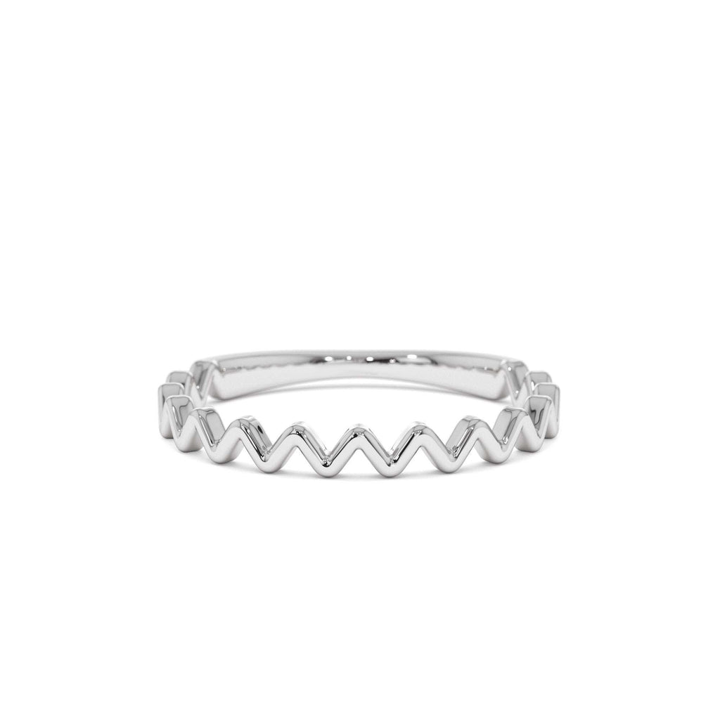 High and Low Zig Zag Ring in 14K Gold — view 4