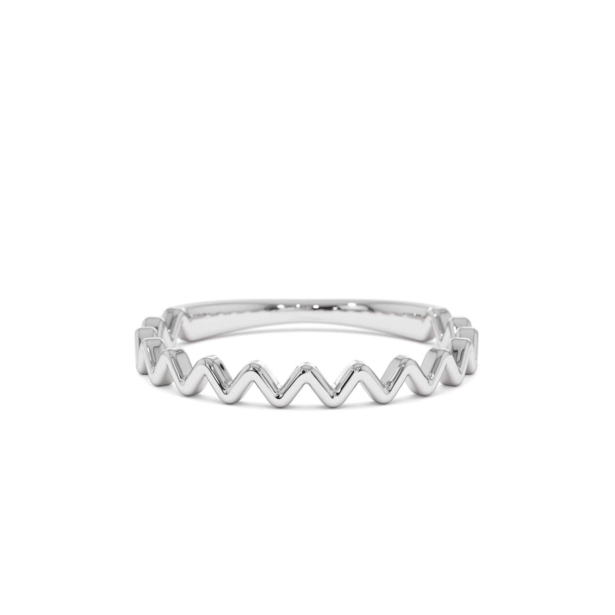 High and Low Zig Zag Ring in 14K Gold — view 4